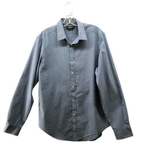 DKNY Slim Fit Long Sleeve Dress Shirt Mens L 16 34/35 Light Blue Stretch Formal